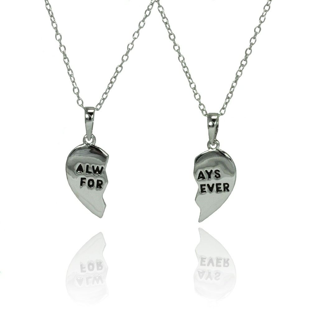 Sterling Silver Rhodium Plated Always Forever Necklace