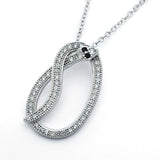 Sterling Silver Neckace with Fancy Paved Snake with Black Cz Eyes PendantAnd Pendant Dimensions of 23MMx15MM