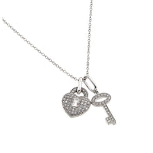 Load image into Gallery viewer, Sterling Silve Heart Shaped Lock and Key Necklace