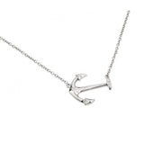 Sterling Silver Necklace with Fancy Sideways Anchor PendantAnd Chain Length of 16  with 2  ExtensionAnd Pendant Dimensions: 20.8MMx17.8MM