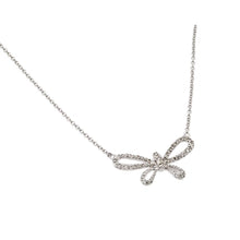 Load image into Gallery viewer, Sterling Silver Necklace with Paved Open Wing Butterfly PendantAnd Chain Length of 16 -18  AdjustableAnd Pendant Dimensions: 24.6MMx15MM