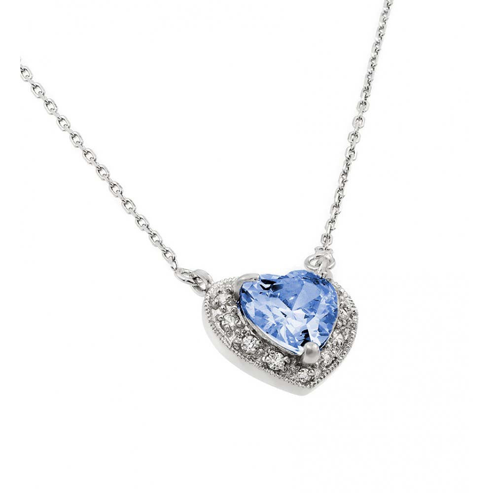 Sterling Silver Rhodium Plated Heart Shaped June Birthstone Pendant Necklace With Alexandrite And Clear CZ
