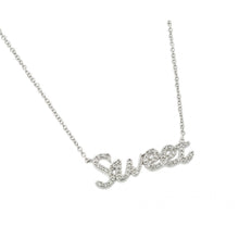 Load image into Gallery viewer, Sterling Silver Rhodium Plated Clear CZ Sweet Necklace