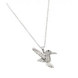 Sterling Silver Rhodium Plated Humming Bird Pendant