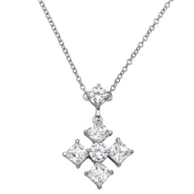 Load image into Gallery viewer, Sterling Silver Rhodium Plated CZ Cross Necklace