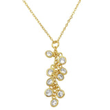 Sterling Silver Gold Plated Multi CZ Drop Necklace