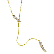 Load image into Gallery viewer, Sterling Silver Gold Plated CZ Horn Necklace with Dropped CZ Horn