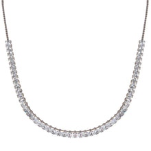 Load image into Gallery viewer, Sterling Silver Rhodium Plated Adjustable Tennis CZ Necklace