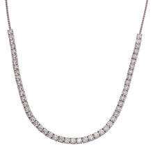 Load image into Gallery viewer, Sterling Silver Rhodium Plated Adjustable Tennis CZ Necklace