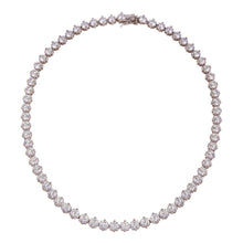 Load image into Gallery viewer, Sterling Silver Rhodium Plated Tennis CZ Necklace