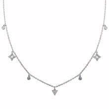 Load image into Gallery viewer, Sterling Silver Rhodium Plated CZ Charm Necklace