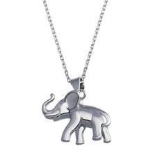 Load image into Gallery viewer, Sterling Silver Rhodium Plated Elephant Pendant Necklace - silverdepot