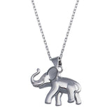 Sterling Silver Rhodium Plated Elephant Pendant Necklace