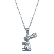 Load image into Gallery viewer, Sterling Silver Rhodium Plated Rabbit Necklace - silverdepot