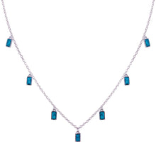 Load image into Gallery viewer, Sterling Silver Rhodium Plated Turquoise Charms Necklace