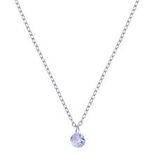 Load image into Gallery viewer, Sterling Silver Rhodium Plated Diamond Cut Clear CZ Necklace