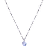 Sterling Silver Rhodium Plated Diamond Cut Clear CZ Necklace
