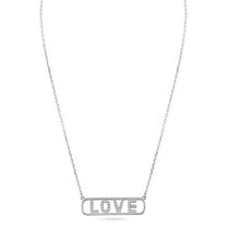 Load image into Gallery viewer, Sterling Silver Rhodium Plated Clear Love Pendant Necklace