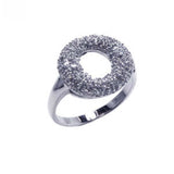 Sterling Silver Micro Paved Clear Czs Doughnut Design Ring