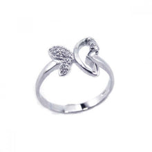 Load image into Gallery viewer, Sterling Silver Trendy Butterfly Design Inlaid with Clear Czs Ring