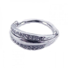 Load image into Gallery viewer, Sterling Silver Fancy Movable Ring Inlaid with Clear Czs