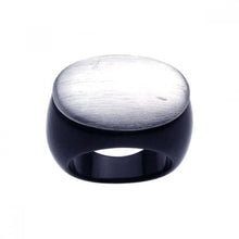 Load image into Gallery viewer, Sterling Silver Two-Toned Fancy Band Ring with Oval Matte Finish Design