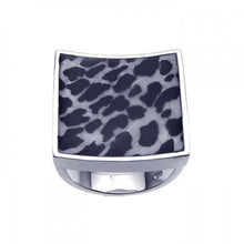 Load image into Gallery viewer, Sterling Silver Leopard Print Design Square Shaped Band Ring