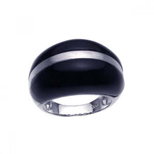 Load image into Gallery viewer, Sterling Silver Fancy Black Onyx Dome Band Ring