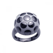 Load image into Gallery viewer, Sterling Silver Fancy Black and White Enamel Mushroom Design Ring