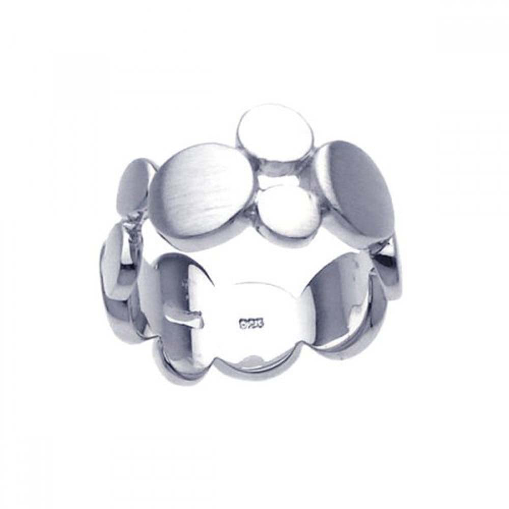 Sterling Silver Multi Bubble Design Matte Finish Band Ring