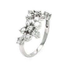 Load image into Gallery viewer, Sterling Silver Trendy Flower Design Set with Clear Czs RingAnd Ring Width of 8.8MM