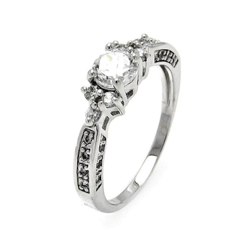 Sterling Silver Classy Solitaire Multi Round Cut Clear Czs Bridal Ring