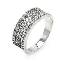 Load image into Gallery viewer, Sterling Silver Elegant Micro Paved Clear Czs Band Ring with Ring Width of 7.7MM