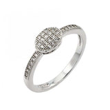 Sterling Silver Oval Shaped Design Inlaid with Micro Paved Clear Czs RingAnd Ring Dimensions of 7.8MMx5.6MM