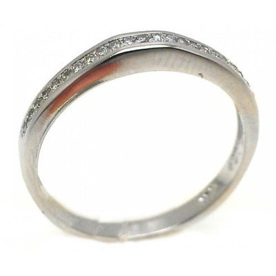 Sterling Silver Channel Set Round Cut Clear Czs Band Ring with Ring Dimensions of 19MMx2MM