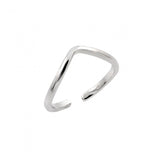 Sterling Silver Rhodium Plated Open End Toe Ring