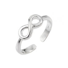 Load image into Gallery viewer, Sterling Silver Rhodium Plated Infinity Toe Ring