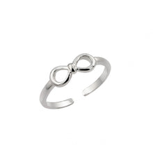 Load image into Gallery viewer, Sterling Silver Rhodium Plated Mini Bow Toe Ring