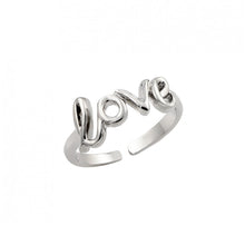 Load image into Gallery viewer, Sterling Silver Rhodium Plated Love Toe Ring