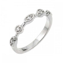 Load image into Gallery viewer, Sterling Silver Rhodium Plated Multi Shaped Clear CZ Ring