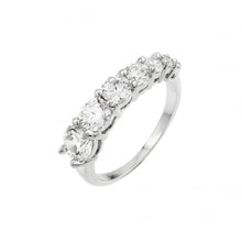 Load image into Gallery viewer, Sterling Silver Rhodium Plated Graduated CZ Ring