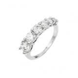 Sterling Silver Rhodium Plated Graduated CZ Ring