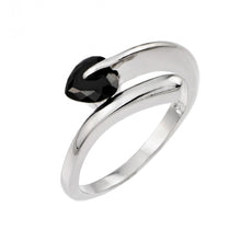 Load image into Gallery viewer, Sterling Silver Rhodium Plated Black CZ Ring