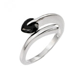 Sterling Silver Rhodium Plated Black CZ Ring