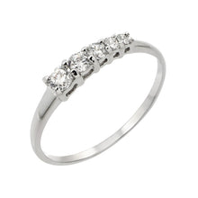 Load image into Gallery viewer, Sterling Silver Rhodium Plated 5 Stone Set Clear CZ Graduating Ring