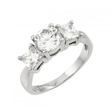 Load image into Gallery viewer, Sterling Silver Rhodium Plated Past Present Future CZ Ring