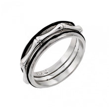 Load image into Gallery viewer, Sterling Silver Rhodium and Black Rhodium Plated 2 Toned Bone Eternity Ring