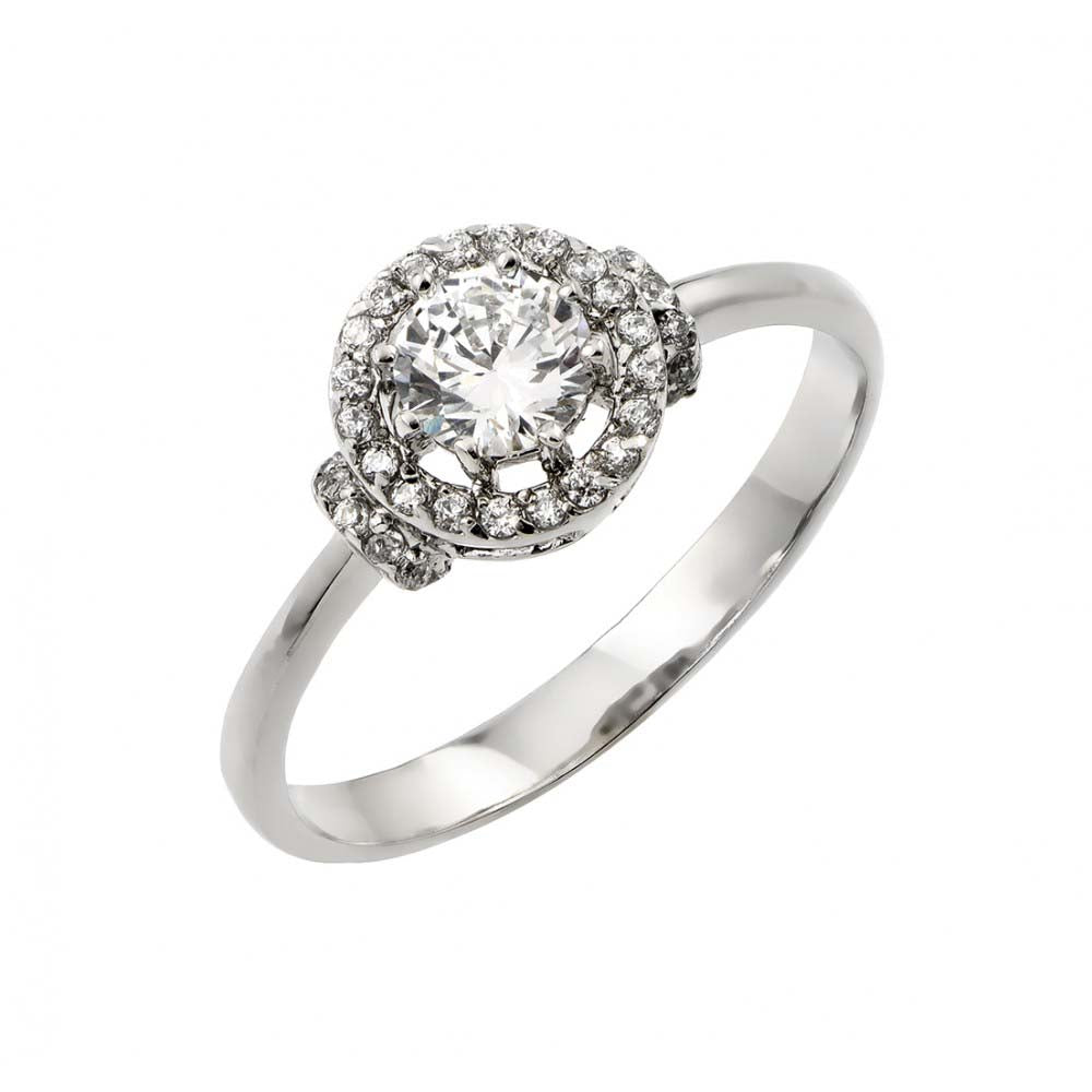 Sterling Silver Rhodium Plated Cluster Ring