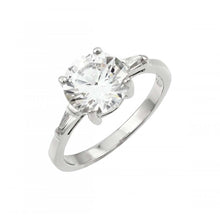 Load image into Gallery viewer, Sterling Silver Rhodium Plated Clear CZ Solitaire Ring