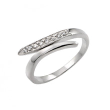 Load image into Gallery viewer, Sterling Silver Rhodium Plated CZ Split Ring